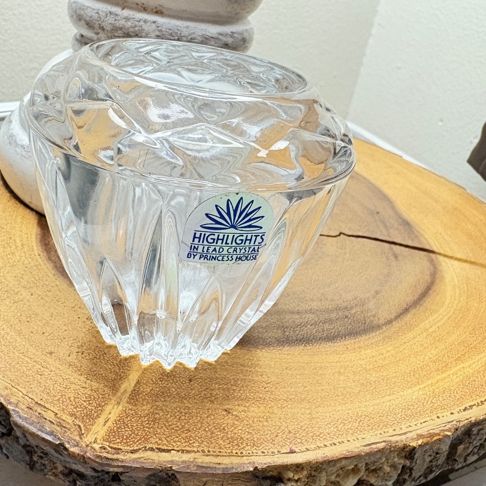 EUC 1980 PRINCESS HOUSE Highlights Crystal Candle holder in box with papers